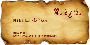 Mikita Ákos névjegykártya